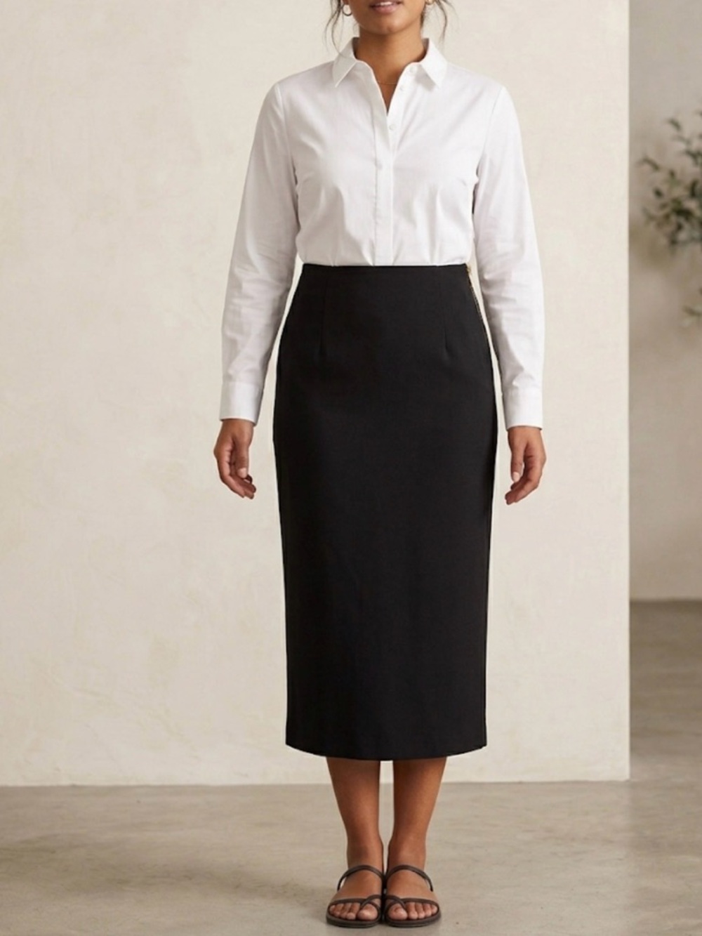 WORTHINGTON Silhouette Pencil Decorative Wrap Skirt, Women’s Size 8, Black